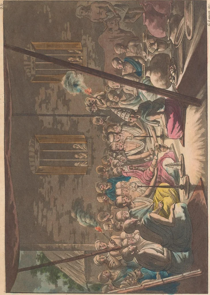 An illustration from Le Costume ancien et moderne ; ou, Histoire du gouvernement, de la milice, de la religion, des arts, sciences et usages de tous les peuples anciens et modernes, d'après les monumens de l'antiquité et accompagné de dessins analogues au sujet, 1815, leaf 238