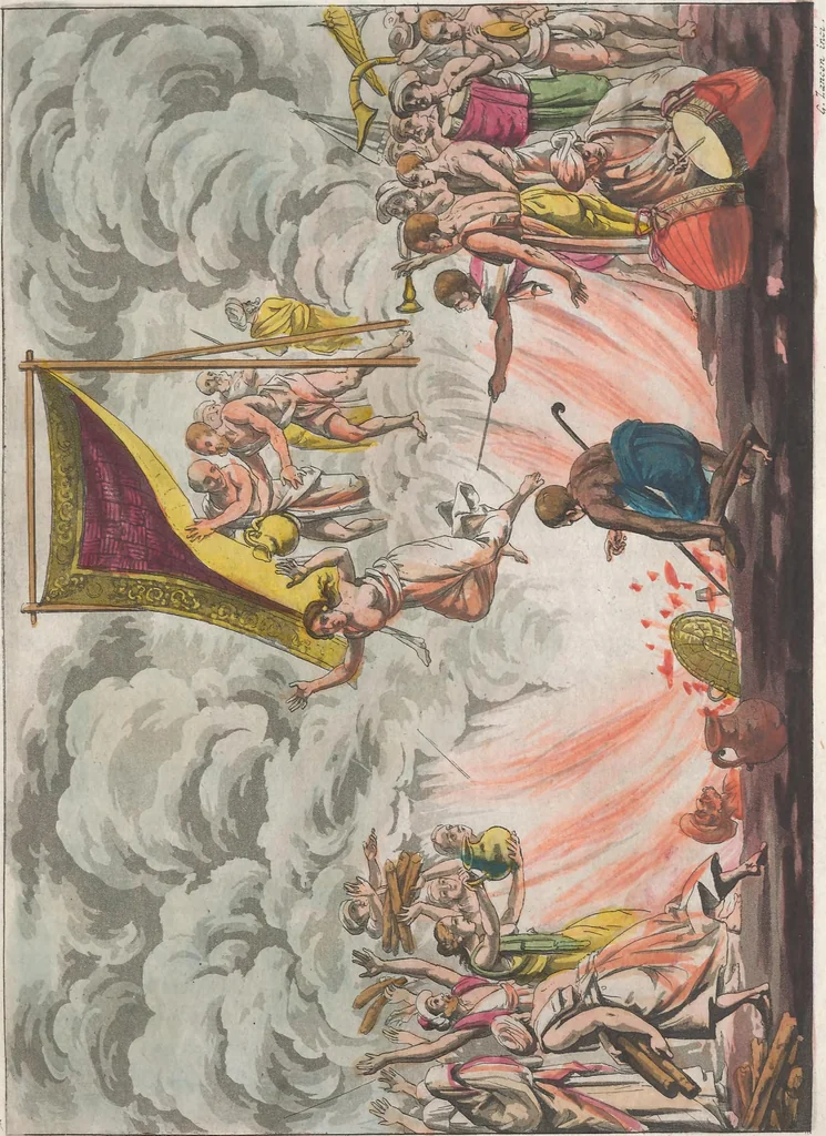 An illustration from Le Costume ancien et moderne ; ou, Histoire du gouvernement, de la milice, de la religion, des arts, sciences et usages de tous les peuples anciens et modernes, d'après les monumens de l'antiquité et accompagné de dessins analogues au sujet, 1815, leaf 246