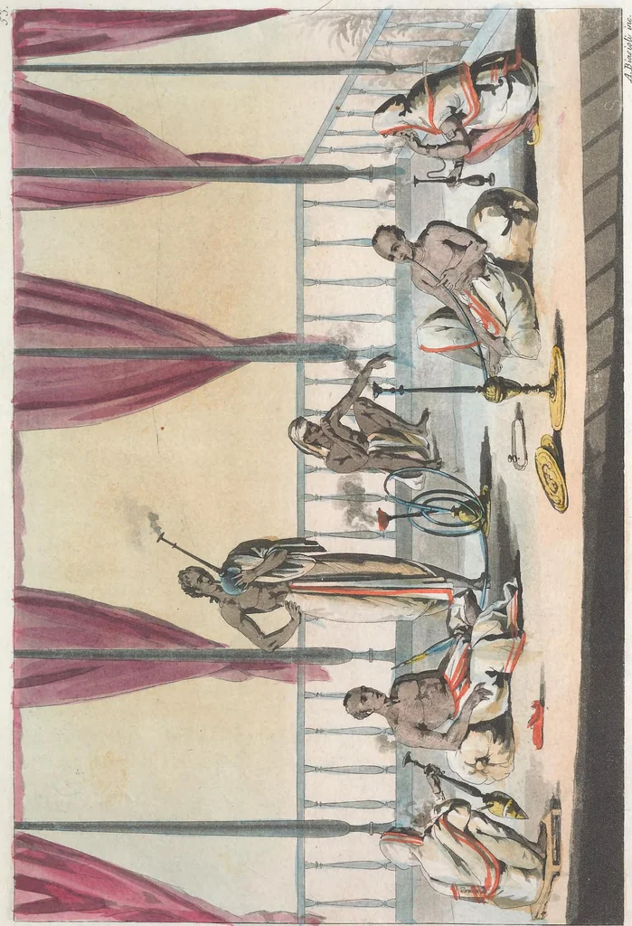An illustration from Le Costume ancien et moderne ; ou, Histoire du gouvernement, de la milice, de la religion, des arts, sciences et usages de tous les peuples anciens et modernes, d'après les monumens de l'antiquité et accompagné de dessins analogues au sujet, 1815, leaf 388