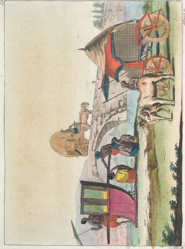 An illustration from Le Costume ancien et moderne ; ou, Histoire du gouvernement, de la milice, de la religion, des arts, sciences et usages de tous les peuples anciens et modernes, d'après les monumens de l'antiquité et accompagné de dessins analogues au sujet, 1815, leaf 408