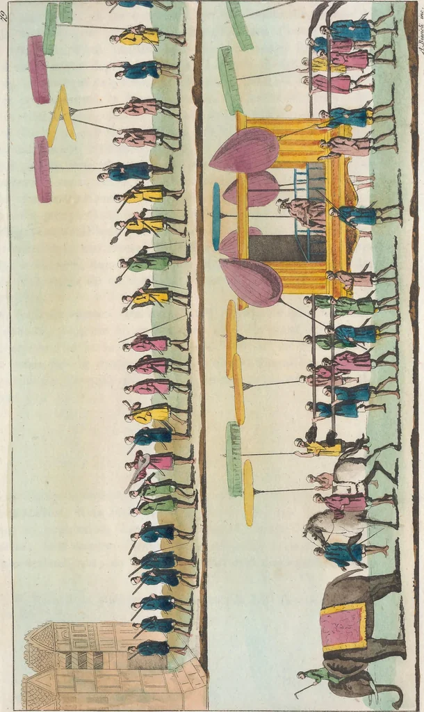 An illustration from Le Costume ancien et moderne ; ou, Histoire du gouvernement, de la milice, de la religion, des arts, sciences et usages de tous les peuples anciens et modernes, d'après les monumens de l'antiquité et accompagné de dessins analogues au sujet, 1815, leaf 612