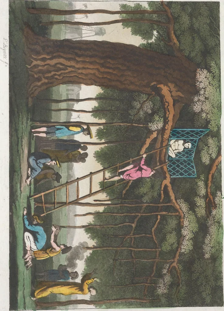 An illustration from Le Costume ancien et moderne ; ou, Histoire du gouvernement, de la milice, de la religion, des arts, sciences et usages de tous les peuples anciens et modernes, d'après les monumens de l'antiquité et accompagné de dessins analogues au sujet, 1815, leaf 667