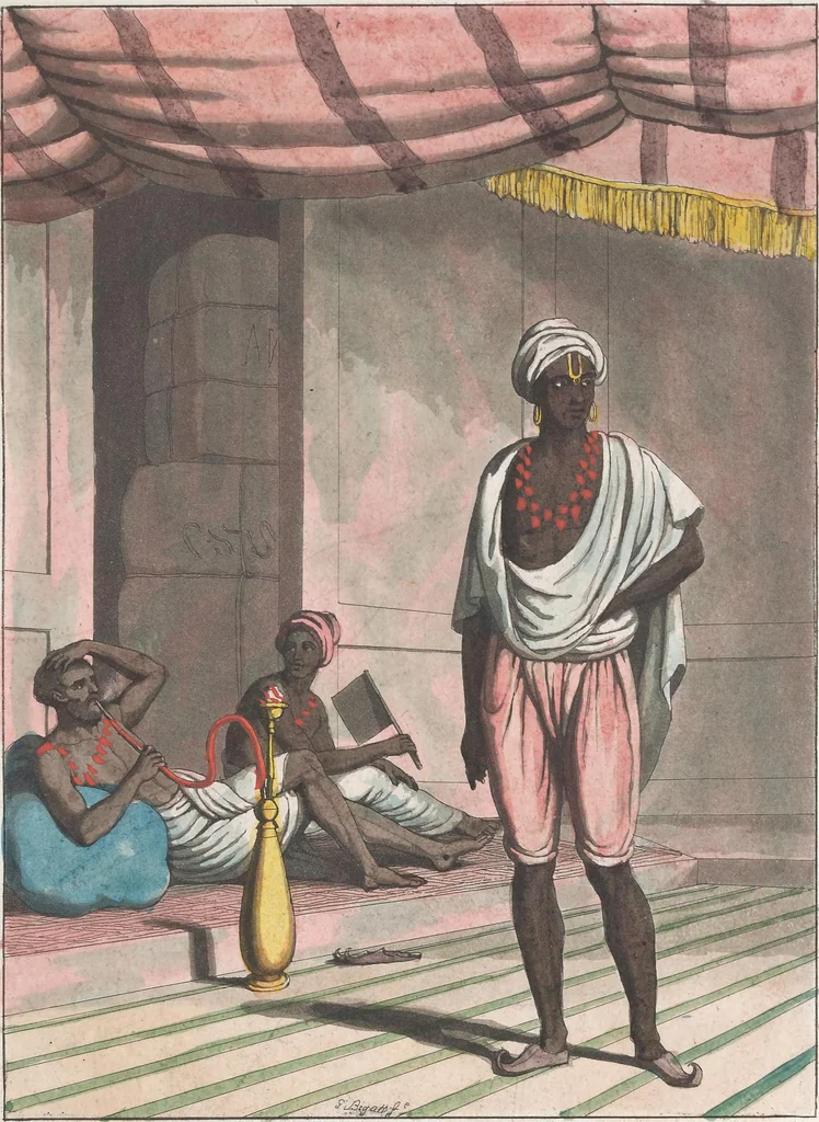 An illustration from Le Costume ancien et moderne ; ou, Histoire du gouvernement, de la milice, de la religion, des arts, sciences et usages de tous les peuples anciens et modernes, d'après les monumens de l'antiquité et accompagné de dessins analogues au sujet, 1815, leaf 88