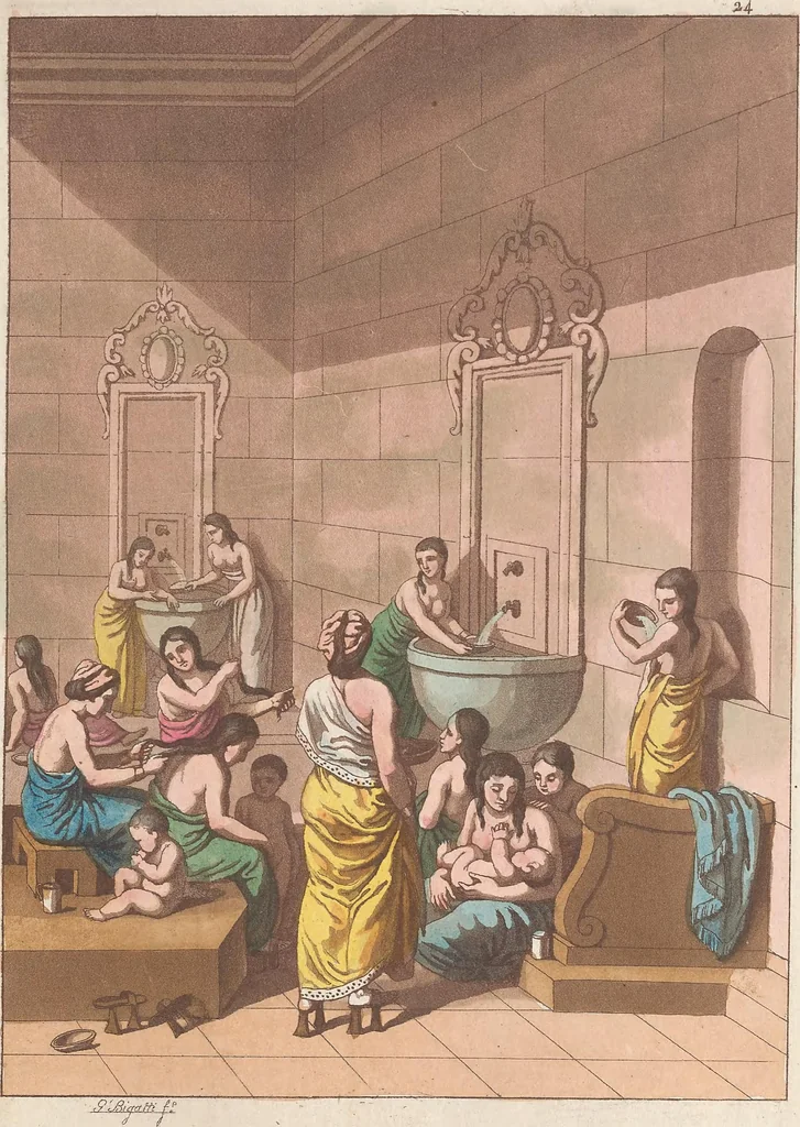 An illustration from Le Costume ancien et moderne ; ou, Histoire du gouvernement, de la milice, de la religion, des arts, sciences et usages de tous les peuples anciens et modernes, d'après les monumens de l'antiquité et accompagné de dessins analogues au sujet, 1815, leaf 250