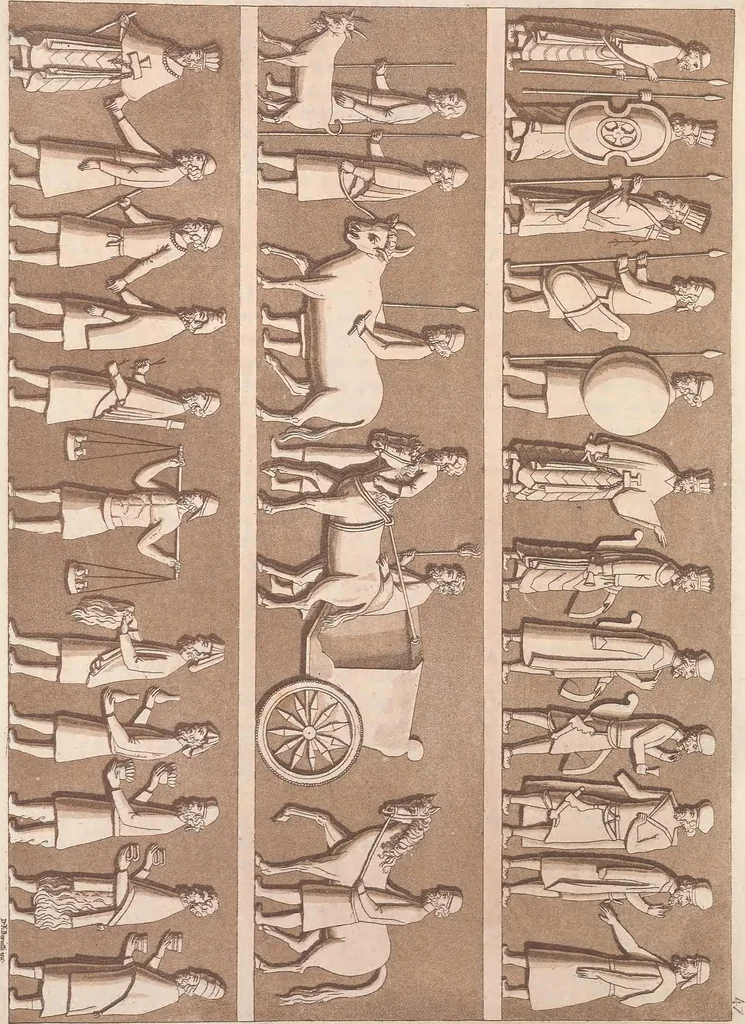 An illustration from Le Costume ancien et moderne ; ou, Histoire du gouvernement, de la milice, de la religion, des arts, sciences et usages de tous les peuples anciens et modernes, d'après les monumens de l'antiquité et accompagné de dessins analogues au sujet, 1815, leaf 519