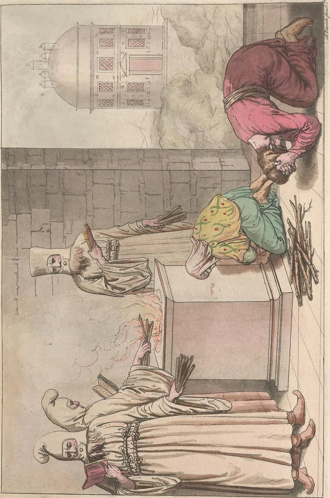 An illustration from Le Costume ancien et moderne ; ou, Histoire du gouvernement, de la milice, de la religion, des arts, sciences et usages de tous les peuples anciens et modernes, d'après les monumens de l'antiquité et accompagné de dessins analogues au sujet, 1815, leaf 624