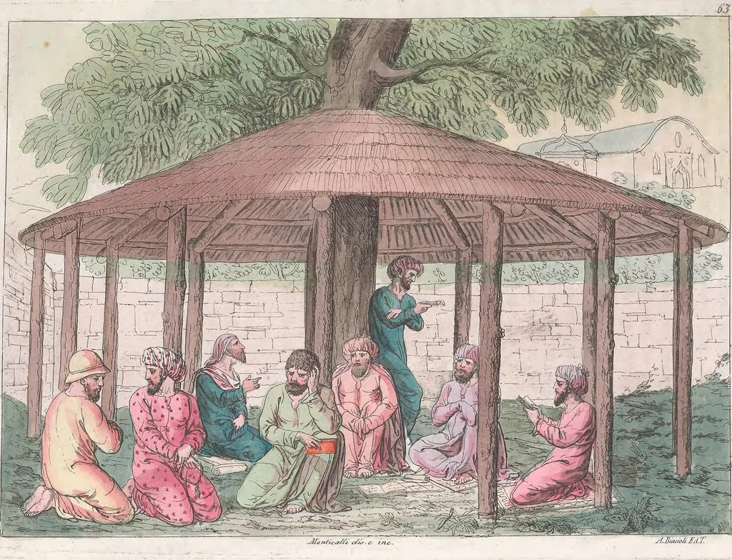 An illustration from Le Costume ancien et moderne ; ou, Histoire du gouvernement, de la milice, de la religion, des arts, sciences et usages de tous les peuples anciens et modernes, d'après les monumens de l'antiquité et accompagné de dessins analogues au sujet, 1815, leaf 644