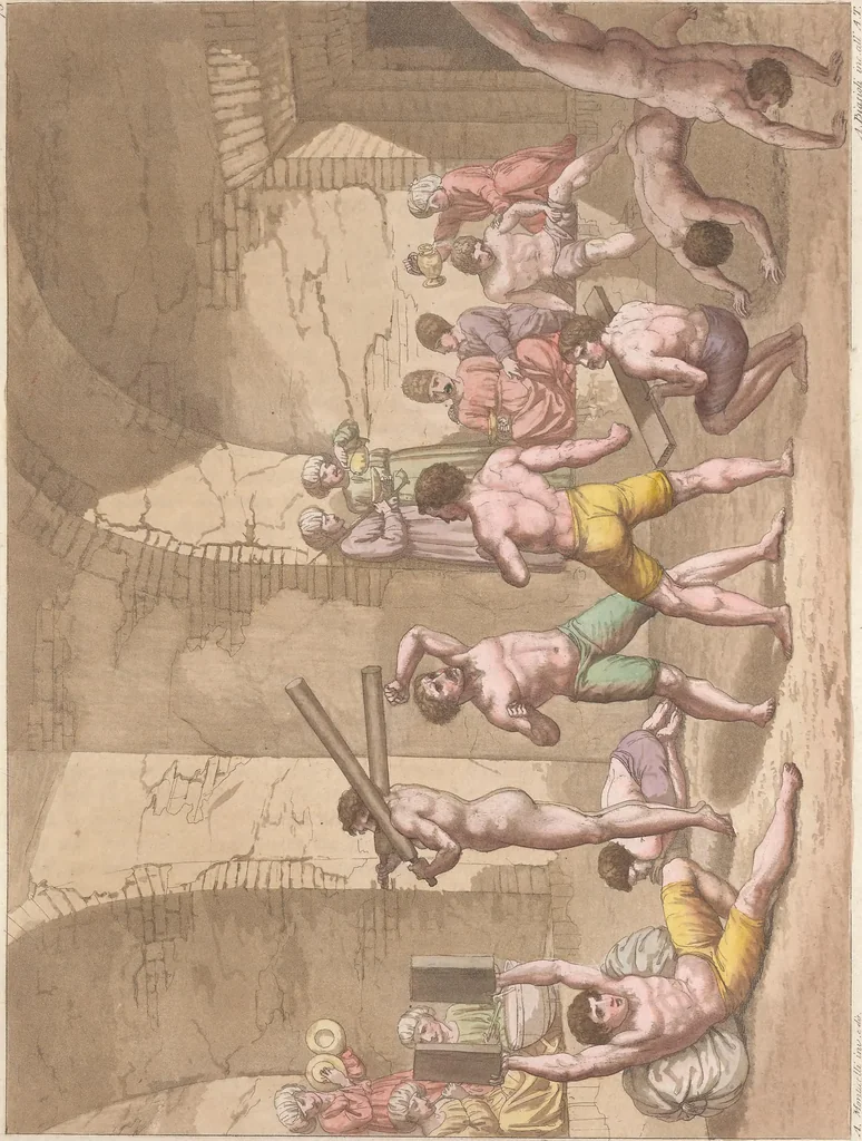 An illustration from Le Costume ancien et moderne ; ou, Histoire du gouvernement, de la milice, de la religion, des arts, sciences et usages de tous les peuples anciens et modernes, d'après les monumens de l'antiquité et accompagné de dessins analogues au sujet, 1815, leaf 736