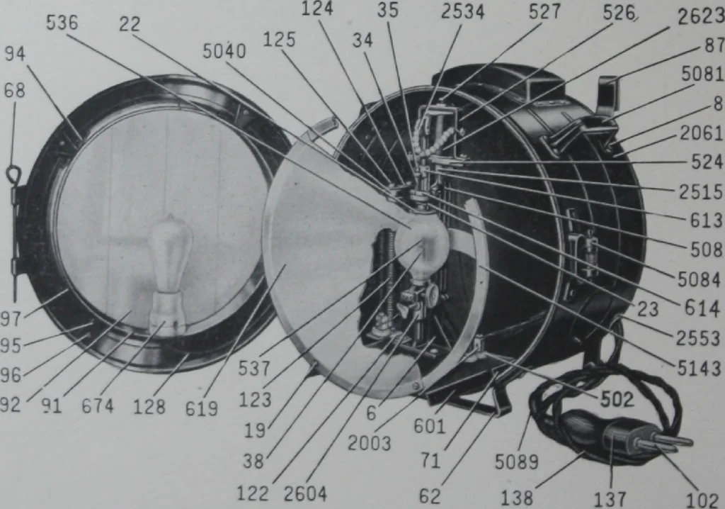 An illustration from Crouse-Hinds imperial arc headlights and imperial incandescent headlights., 1916, leaf 101