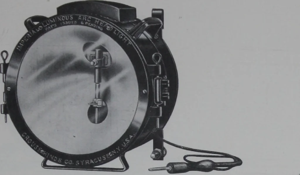 An illustration from Crouse-Hinds imperial arc headlights and imperial incandescent headlights., 1916, leaf 12