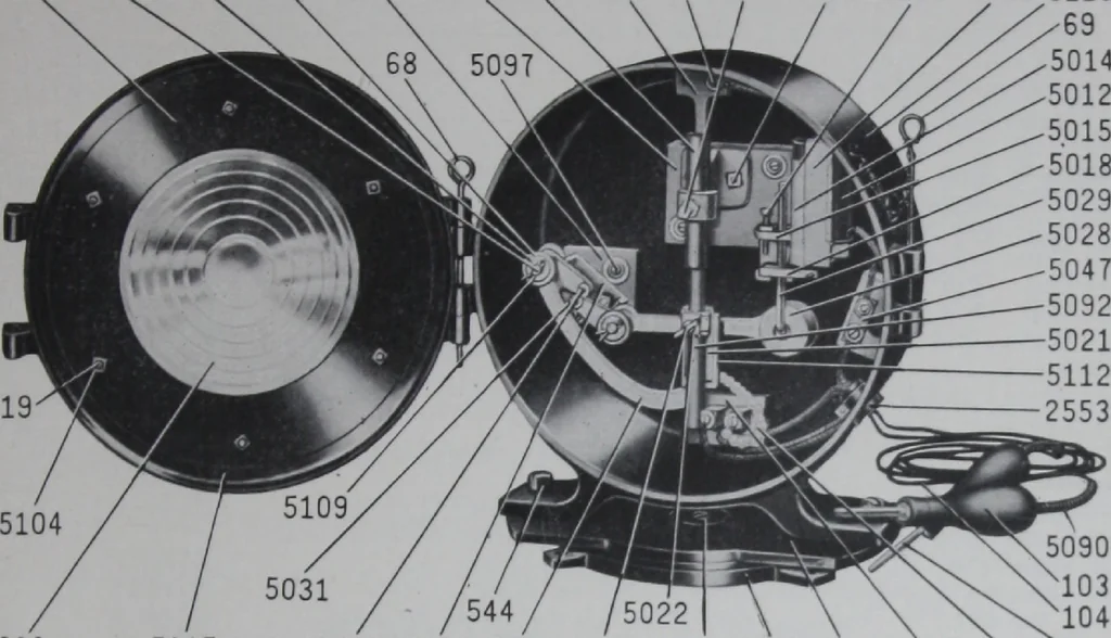An illustration from Crouse-Hinds imperial arc headlights and imperial incandescent headlights., 1916, leaf 96