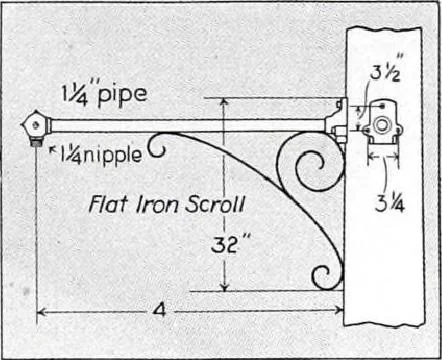 An illustration from Cutter Streethoods, Brackets, Mast Arms, Pulleys, Insulators and Pole Line Material, 1919, leaf 10