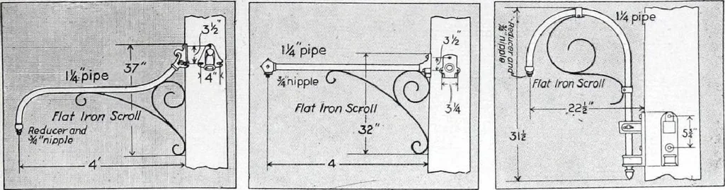 An illustration from Cutter Streethoods, Brackets, Mast Arms, Pulleys, Insulators and Pole Line Material, 1919, leaf 28