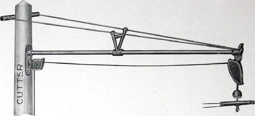 An illustration from Cutter Streethoods, Brackets, Mast Arms, Pulleys, Insulators and Pole Line Material, 1919, leaf 35