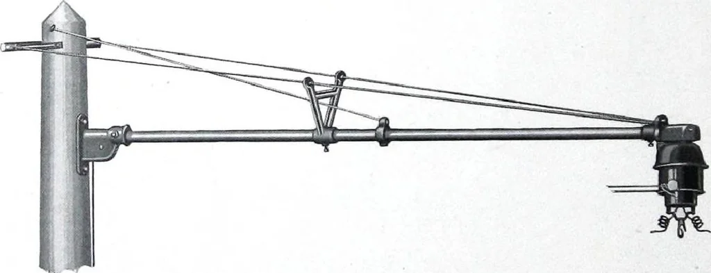 An illustration from Cutter Streethoods, Brackets, Mast Arms, Pulleys, Insulators and Pole Line Material, 1919, leaf 37