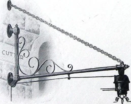 An illustration from Cutter Streethoods, Brackets, Mast Arms, Pulleys, Insulators and Pole Line Material, 1919, leaf 39