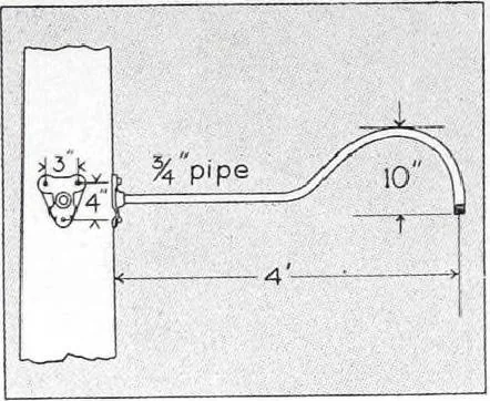 An illustration from Cutter Streethoods, Brackets, Mast Arms, Pulleys, Insulators and Pole Line Material, 1919, leaf 9