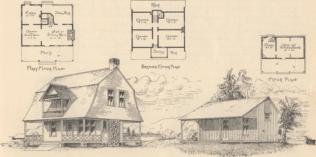 An illustration from Houses and cottages, book no. 4, 1891, leaf 12