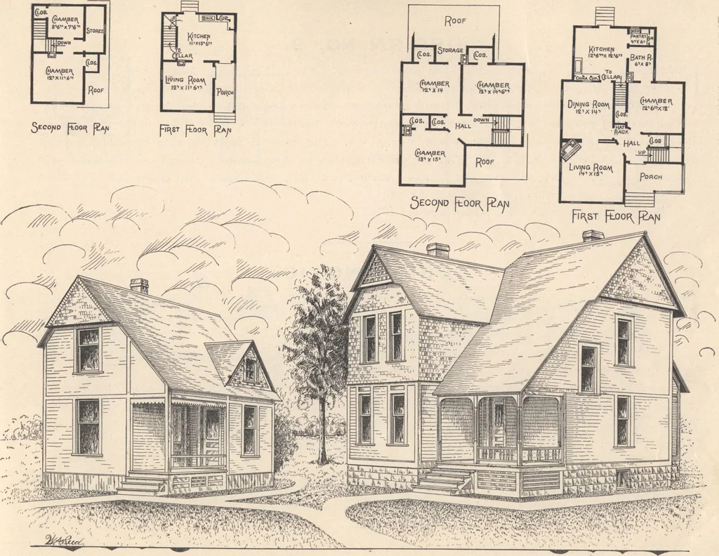 An illustration from Houses and cottages, book no. 4, 1891, leaf 18