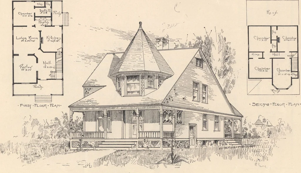 An illustration from Houses and cottages, book no. 4, 1891, leaf 32
