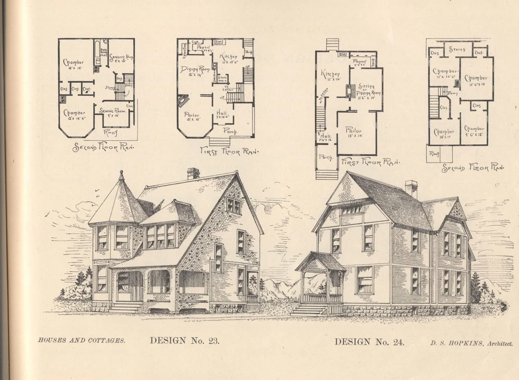 An illustration from Houses and cottages, book no. 4, 1891, leaf 36