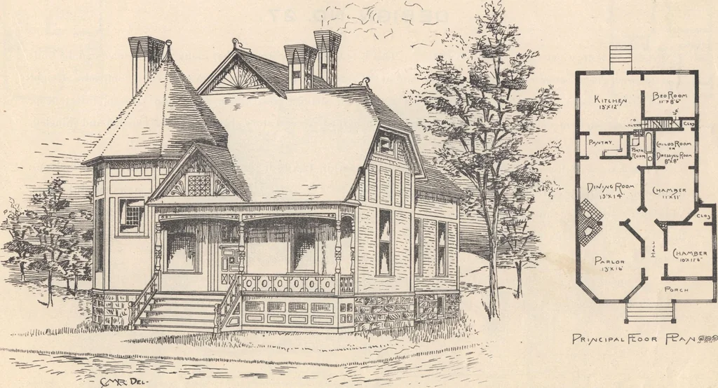 An illustration from Houses and cottages, book no. 4, 1891, leaf 40
