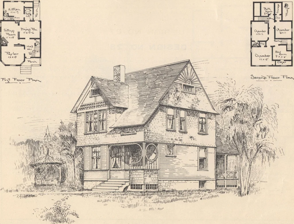 An illustration from Houses and cottages, book no. 4, 1891, leaf 42
