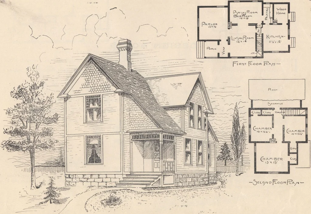 An illustration from Houses and cottages, book no. 4, 1891, leaf 44