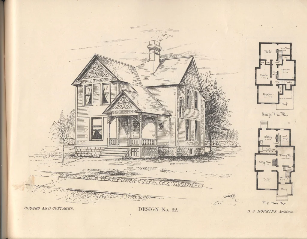 An illustration from Houses and cottages, book no. 4, 1891, leaf 52