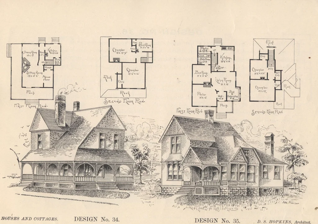 An illustration from Houses and cottages, book no. 4, 1891, leaf 56