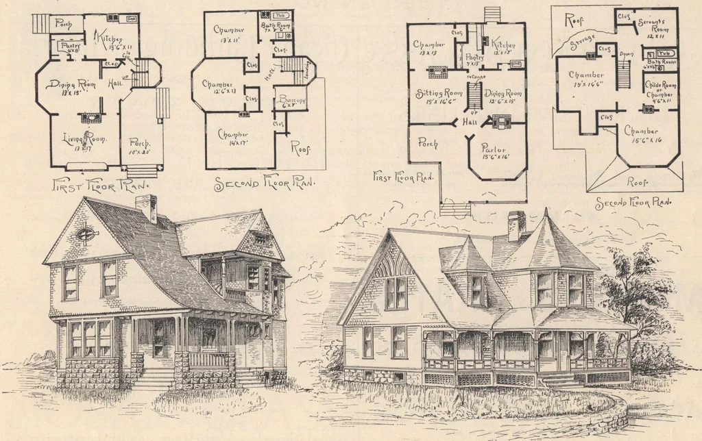 An illustration from Houses and cottages, book no. 4, 1891, leaf 58