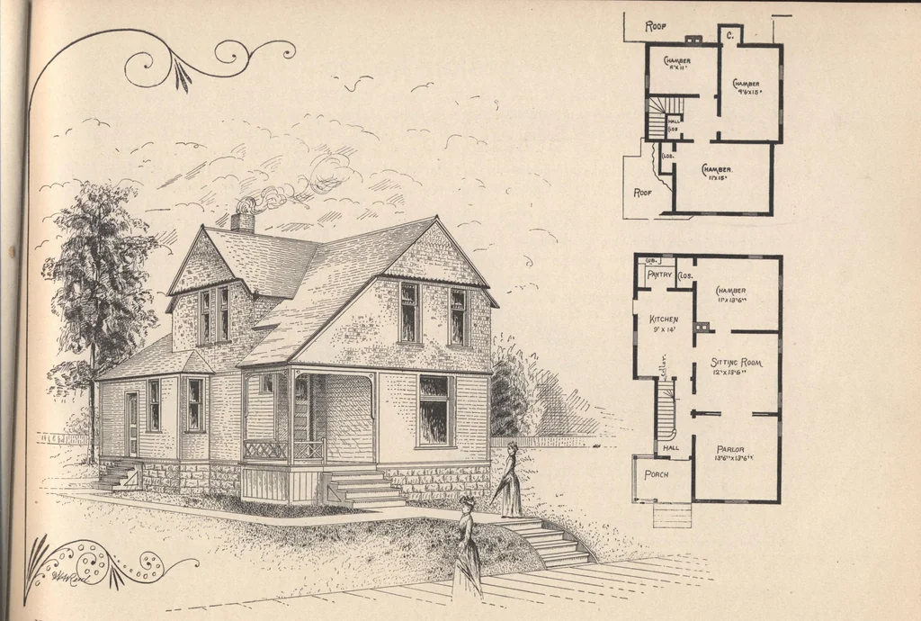 An illustration from Houses and cottages, book no. 6, 1893, leaf 33