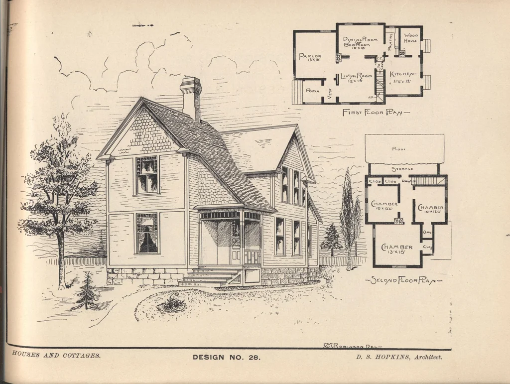 An illustration from Houses and cottages, book no. 6, 1893, leaf 39