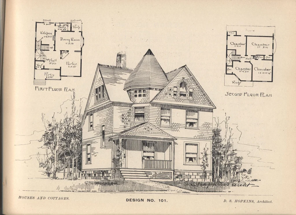 An illustration from Houses and cottages, book no. 6, 1893, leaf 43