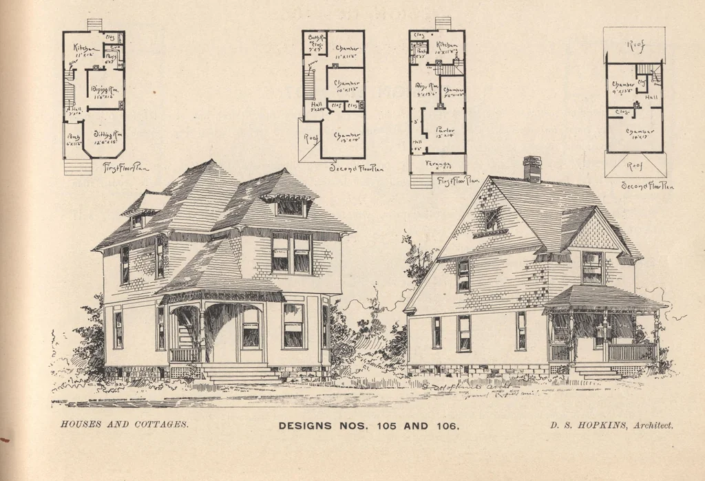 An illustration from Houses and cottages, book no. 6, 1893, leaf 45