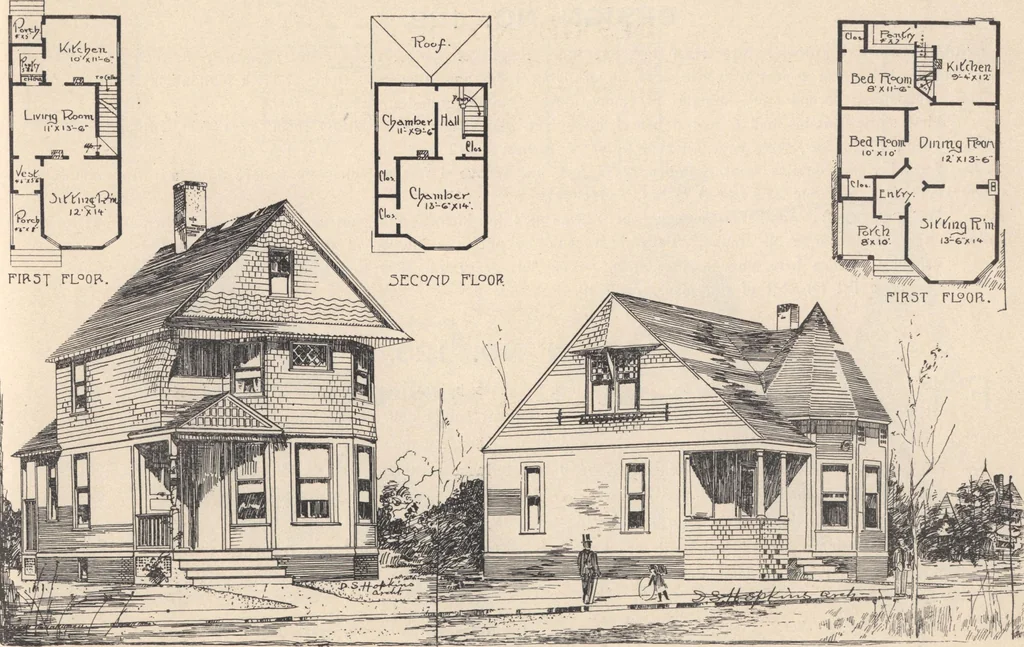 An illustration from Houses and cottages, book no. 6, 1893, leaf 51