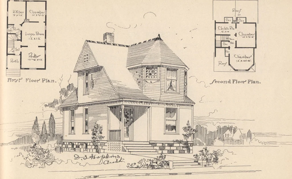 An illustration from Houses and cottages, book no. 6, 1893, leaf 55