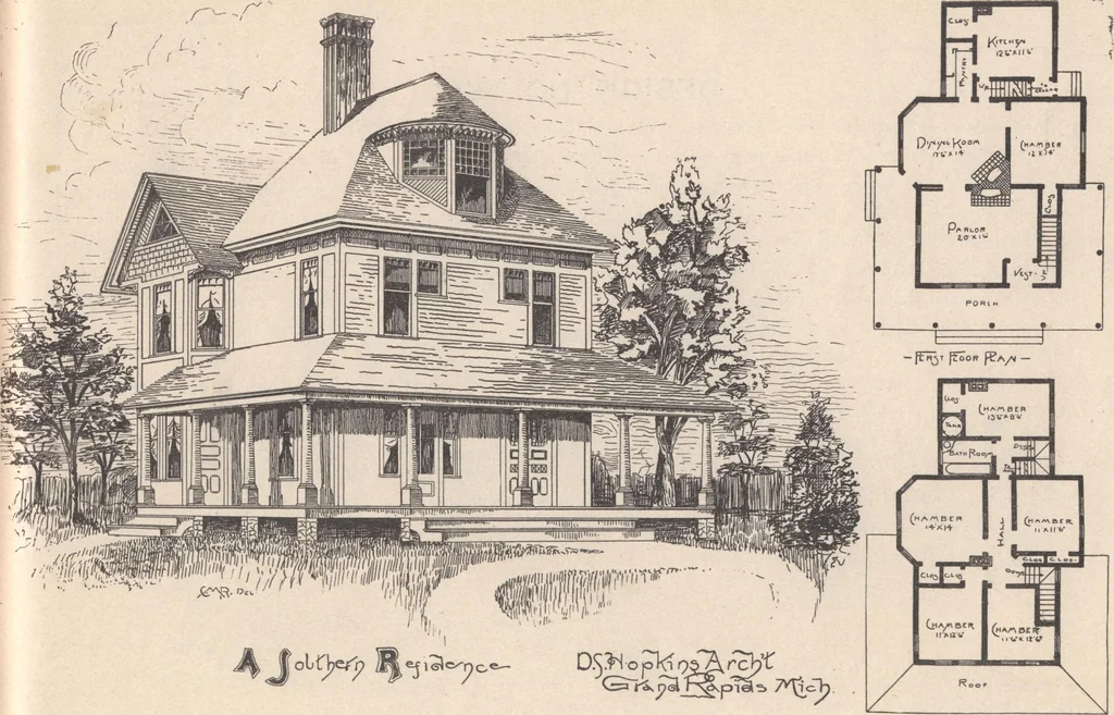 An illustration from Houses and cottages, book no. 7, 1893, leaf 102