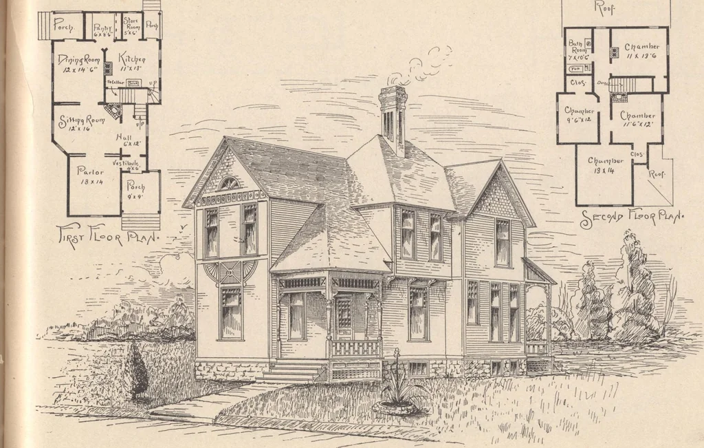 An illustration from Houses and cottages, book no. 7, 1893, leaf 104