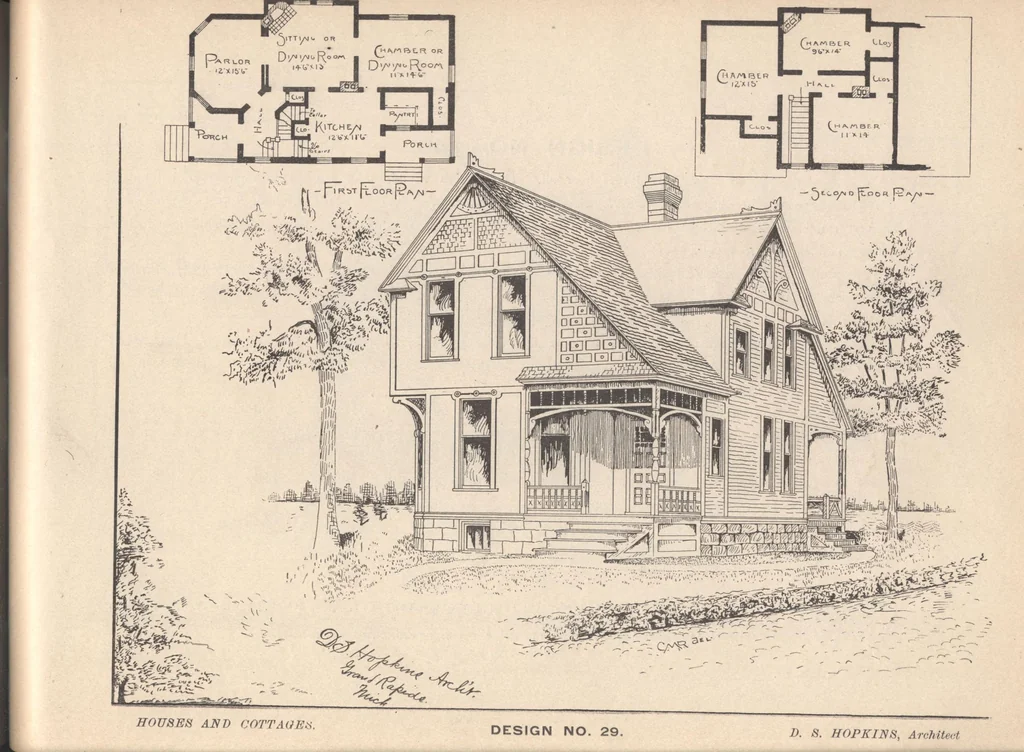 An illustration from Houses and cottages, book no. 7, 1893, leaf 106