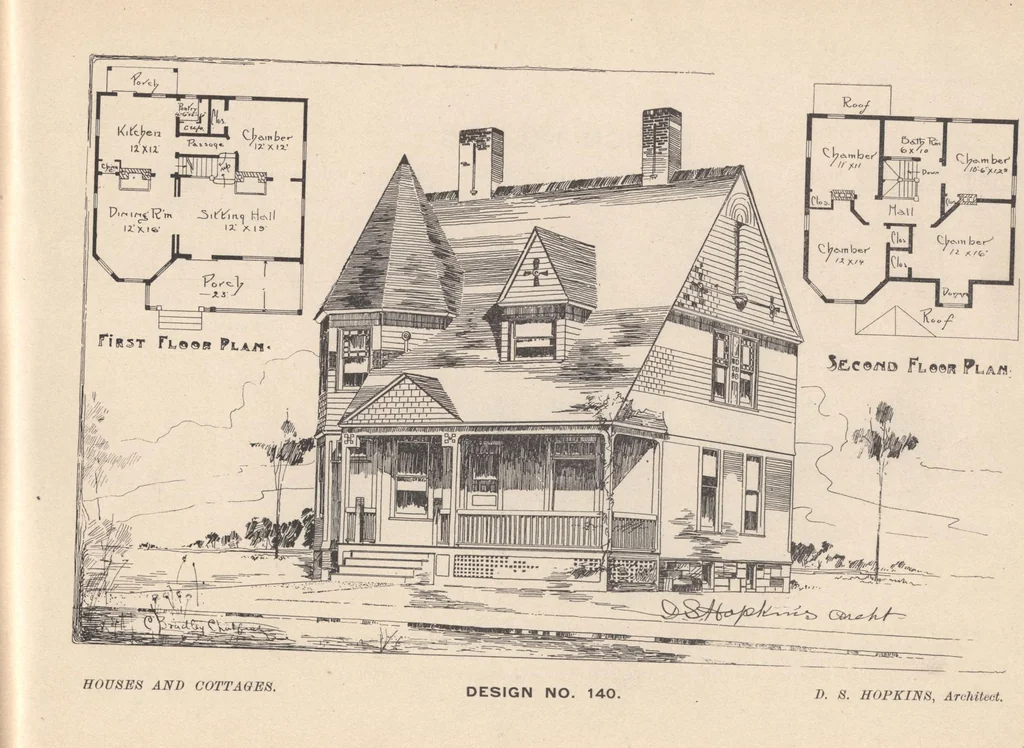 An illustration from Houses and cottages, book no. 7, 1893, leaf 108