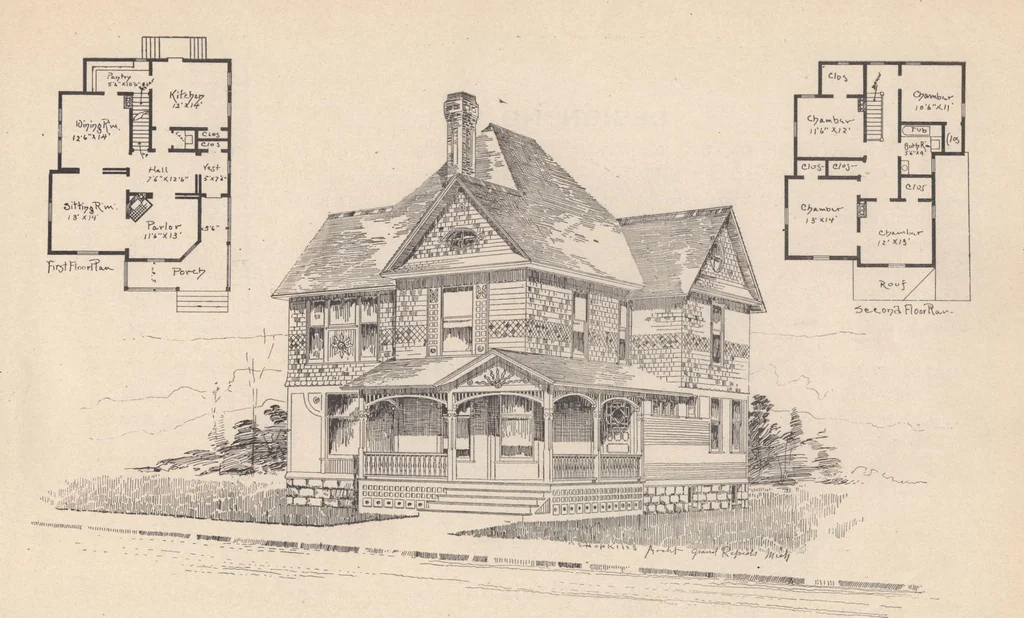 An illustration from Houses and cottages, book no. 7, 1893, leaf 112
