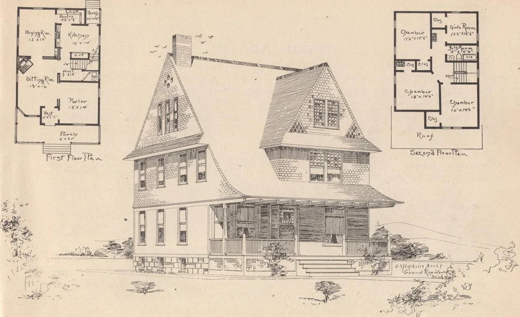 An illustration from Houses and cottages, book no. 7, 1893, leaf 116
