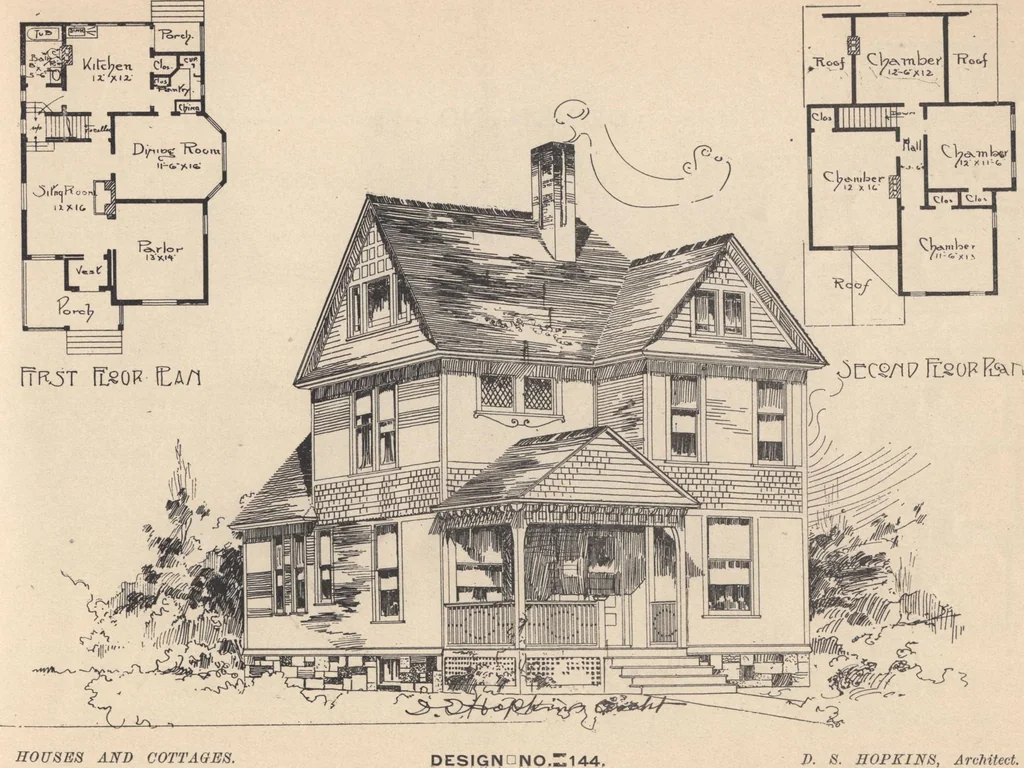 An illustration from Houses and cottages, book no. 7, 1893, leaf 14