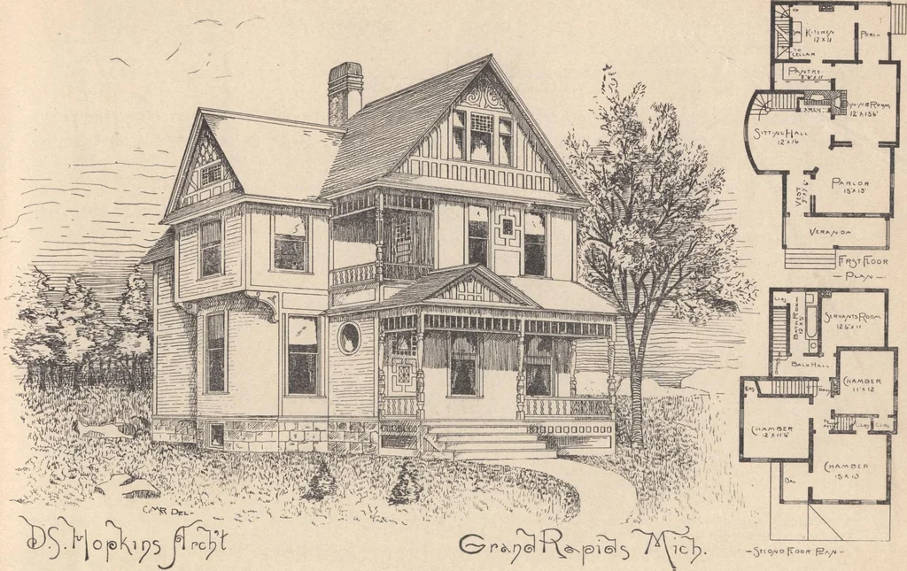 An illustration from Houses and cottages, book no. 7, 1893, leaf 16