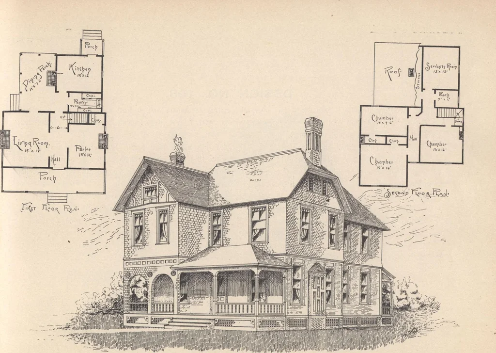 An illustration from Houses and cottages, book no. 7, 1893, leaf 32