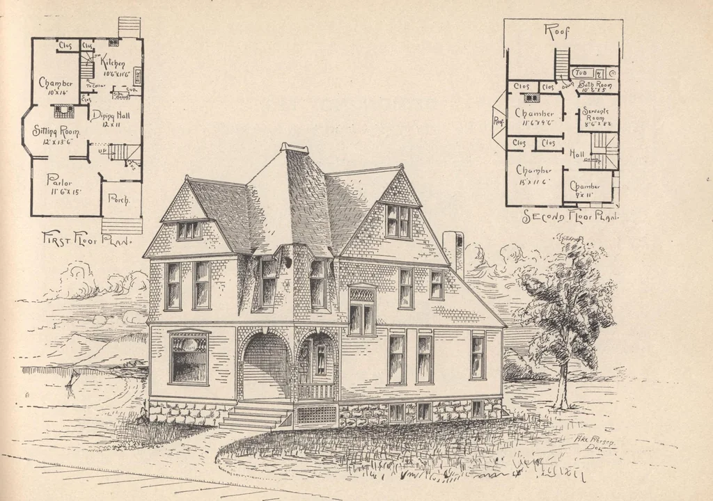 An illustration from Houses and cottages, book no. 7, 1893, leaf 36