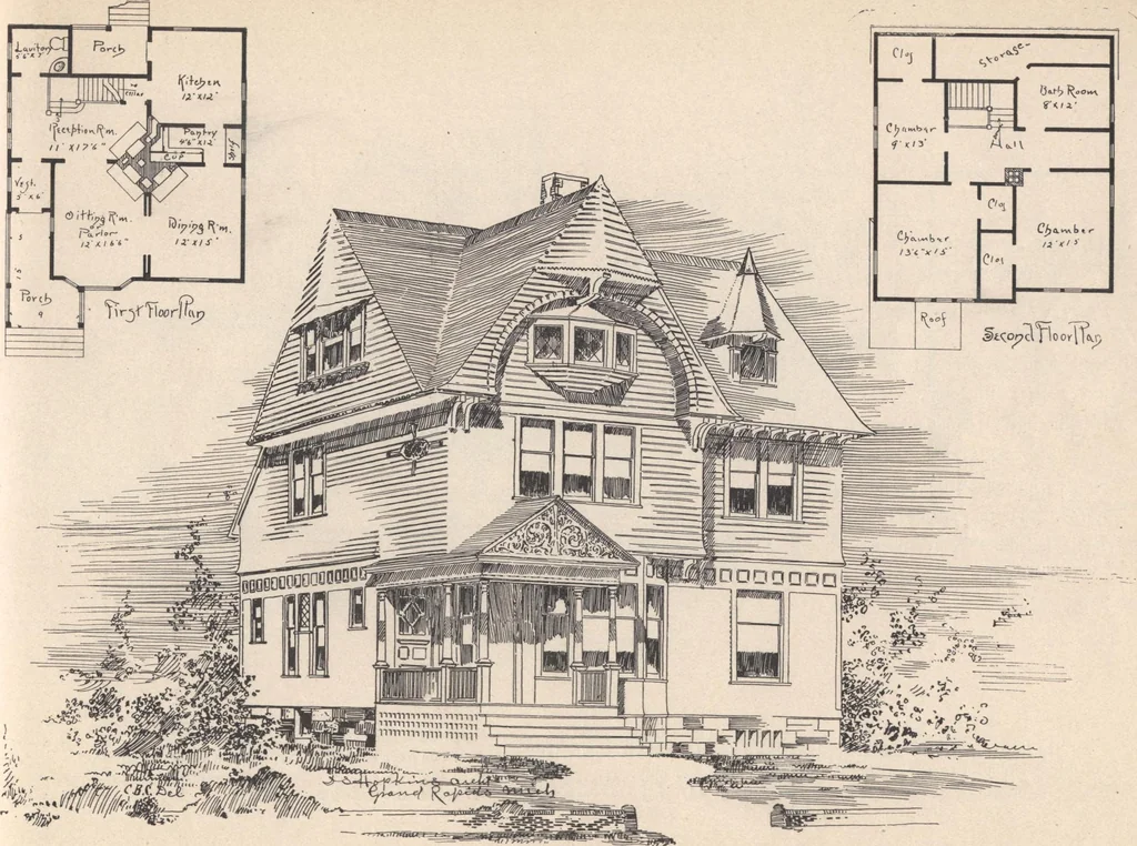 An illustration from Houses and cottages, book no. 7, 1893, leaf 38