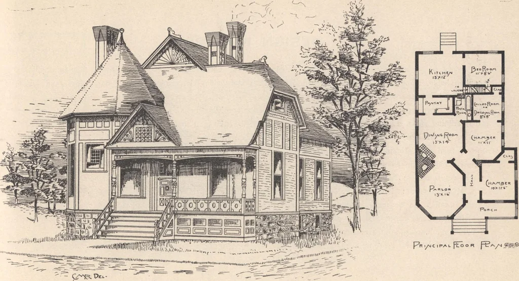 An illustration from Houses and cottages, book no. 7, 1893, leaf 40