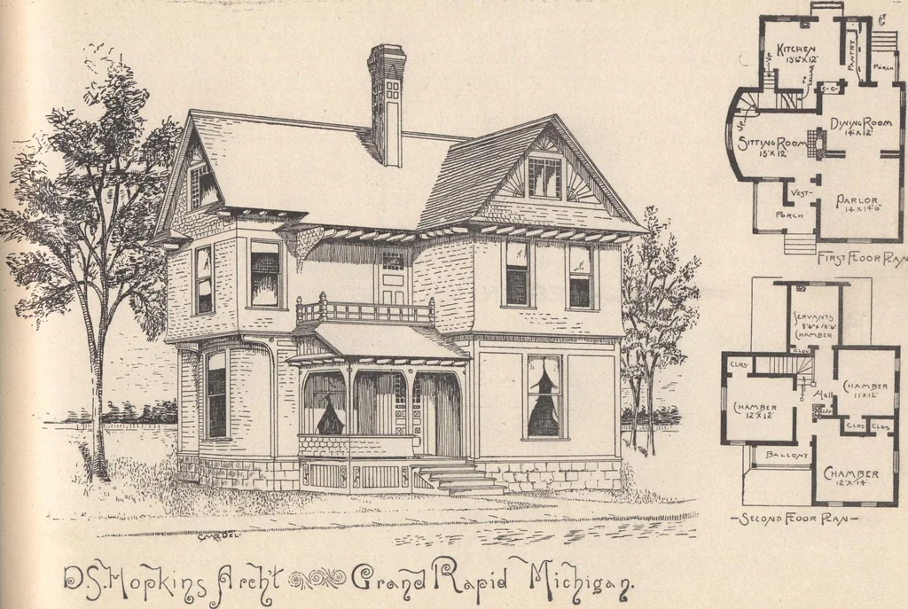 An illustration from Houses and cottages, book no. 7, 1893, leaf 44